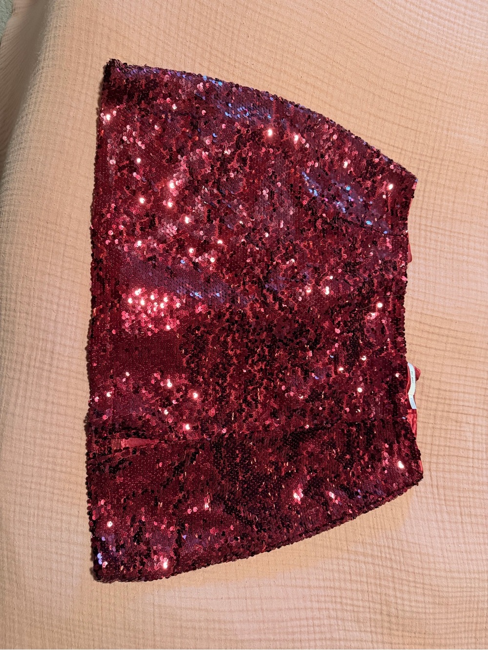 miami Red Sequin Mini Skirt